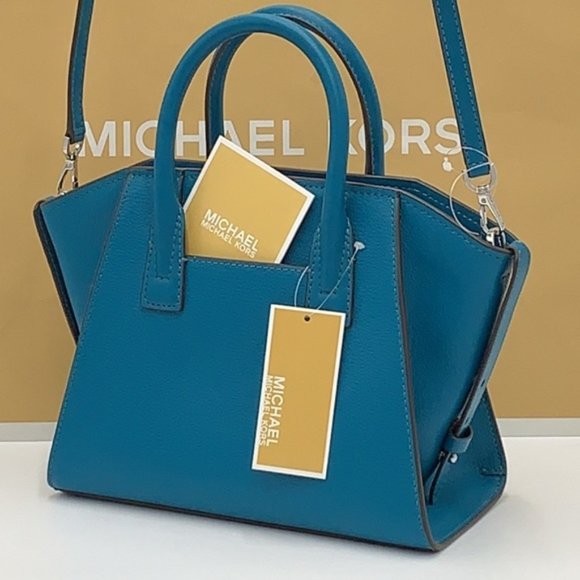 Michael Kors Avril Small Leather Top-Zip Satchel Lagoon color - Picture 16 of 16